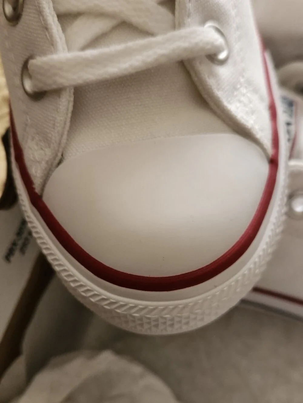 Converse Kids White Canvas Sneakers with Red Trim